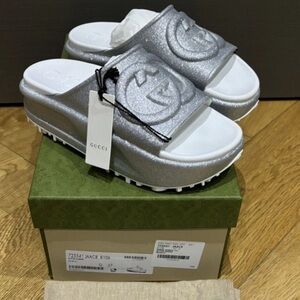 Gucci glitter platforms